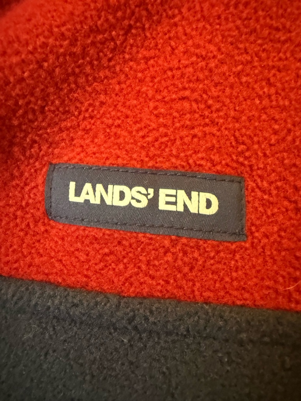 Land’s End Men Colorblock Burgundy Red Soft Fleece MD Quarter Button Sweater NWT - Picture 10 of 14